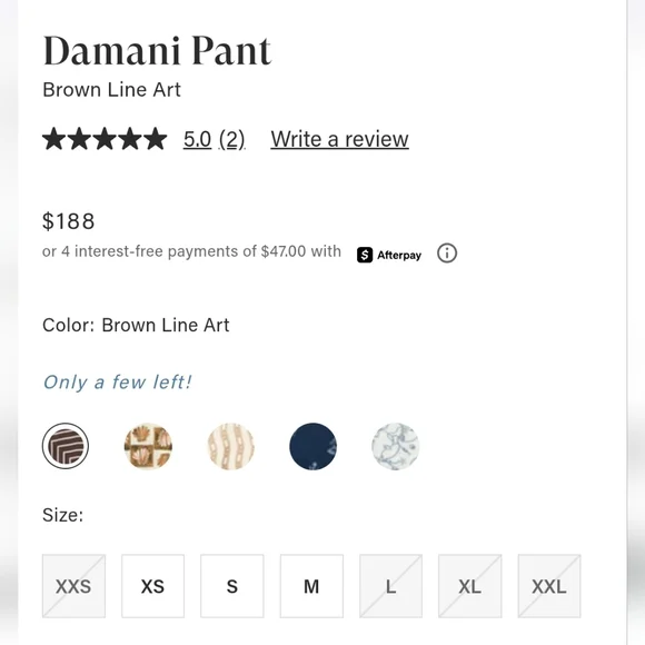 Rails Matching Set Elias Top Damani Pant Brown Line Art Size Small - Picture 6 of 16